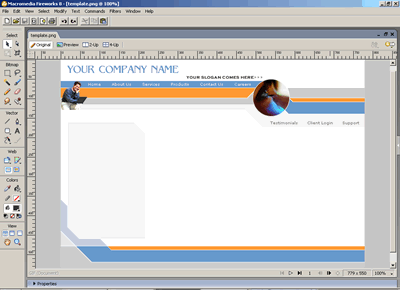 Template 10 [Hi-Tech/Business] - Adobe Fireworks View