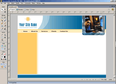CSS Template 112 [Business] - Adobe Fireworks View