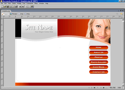 CSS Template 116 [Personal] - Adobe Fireworks View