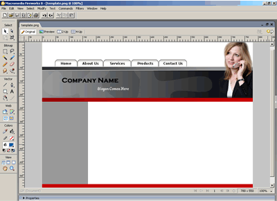 CSS Template 117 [Business] - Adobe Fireworks View