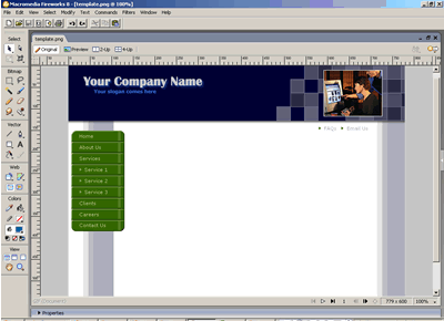 CSS Template 120 [Business] - Adobe Fireworks View