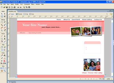 CSS Template 122 [Family/General] - Adobe Fireworks View
