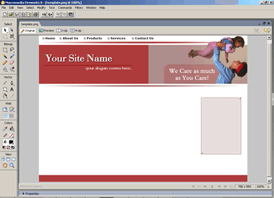 CSS Template 123 [Family/General] - Adobe Fireworks View