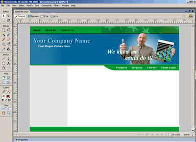 CSS Template 124 [Business] - Adobe Fireworks View