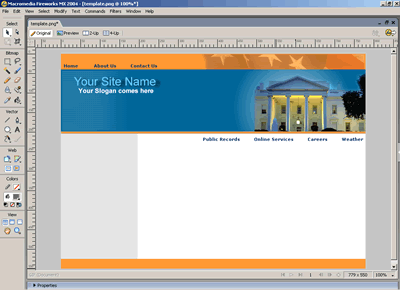 CSS Template 124 [Government] - Adobe Fireworks View