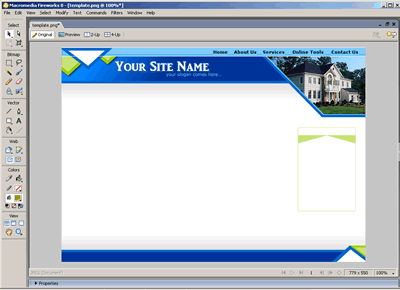 Template 125 [Real Estate] - Adobe Fireworks View