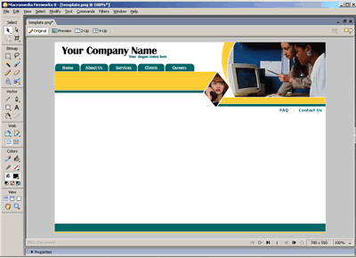 CSS Template 129 [Business] - Adobe Fireworks View