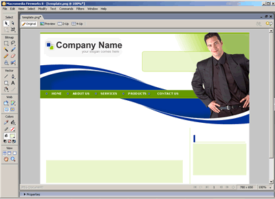 CSS Template 130 [Business] - Adobe Fireworks View