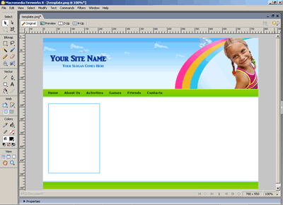 Template 139 [Kids] - Adobe Fireworks View