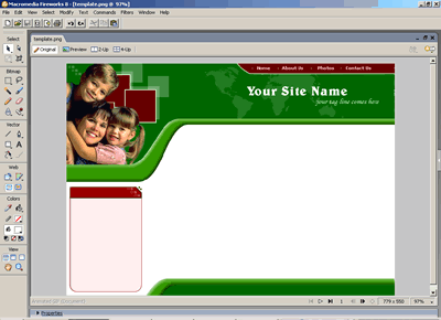 Template 14 [Family/Personal] - Adobe Fireworks View