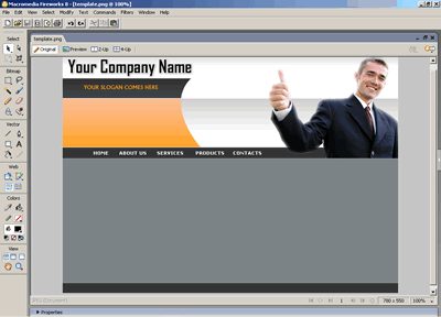 CSS Template 150 [Business] - Adobe Fireworks View