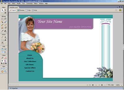 Template 15 [Business/Wedding] - Adobe Fireworks View