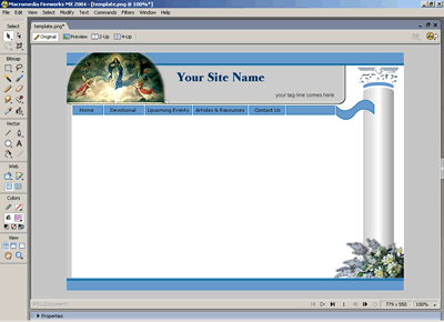 Template 15 [Christian] - Adobe Fireworks View