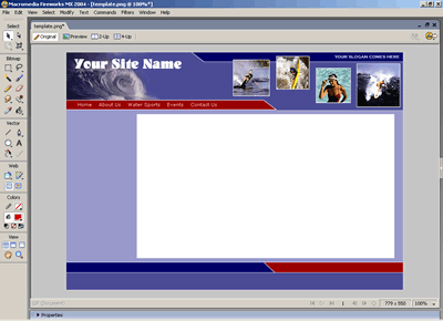  Template 19 [Sports] - Adobe Fireworks View