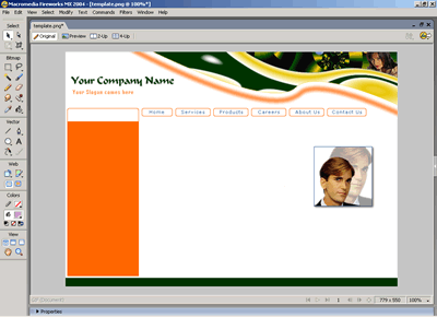 Template 20 [Hi-Tech] - Adobe Fireworks View