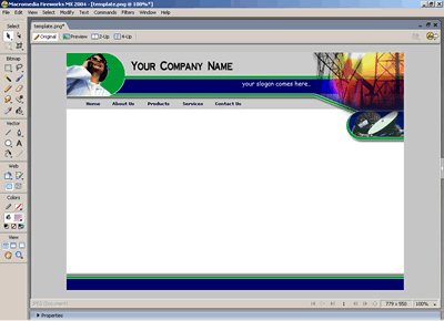 Template 23 [Telecom] - Adobe Fireworks View