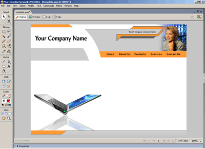 Template 28 [Business] - Adobe Fireworks View