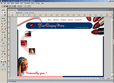 Template 29 [Beauty] - Adobe Fireworks View
