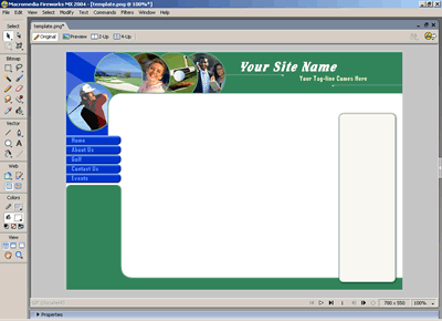 Template 2 [Sports] - Adobe Fireworks View