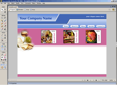 Template 32 [Food] - Adobe Fireworks View