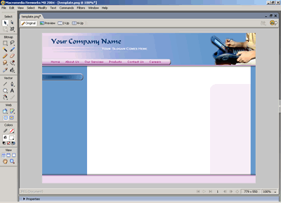 Template 3 [Business] - Adobe Fireworks View