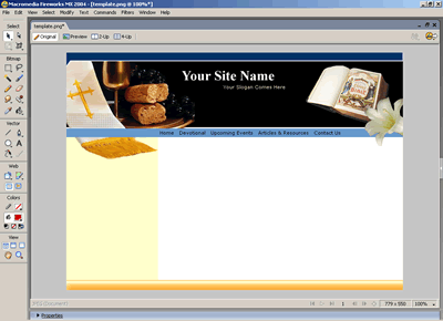 Template 42 [Christian] - Adobe Fireworks View