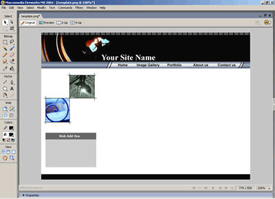 Template 43 [Photography] - Adobe Fireworks View