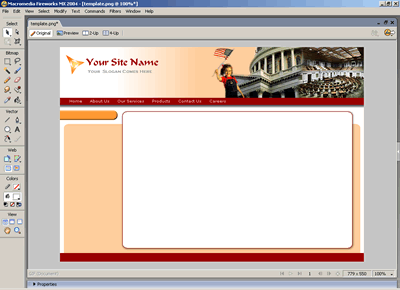 Template 4 [Government] - Adobe Fireworks View