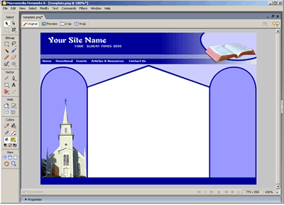 Template 54 [Christian] - Adobe Fireworks View