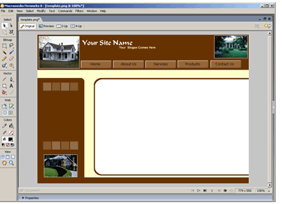 Template 55 [Real Estate] - Adobe Fireworks View