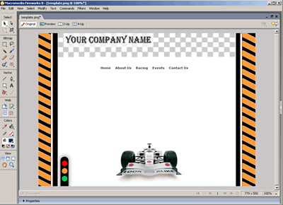 Template 63 [Sports] - Adobe Fireworks View