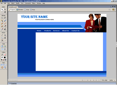 Template 65 [Business] - Adobe Fireworks View