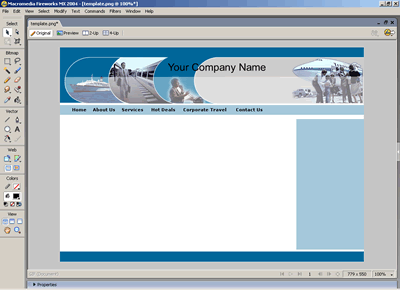 Template 66 [Travel] - Adobe Fireworks View