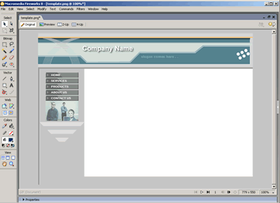 Template 70 [Business] - Adobe Fireworks View