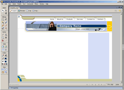 Template 71 [Business/Telecom] - Adobe Fireworks View