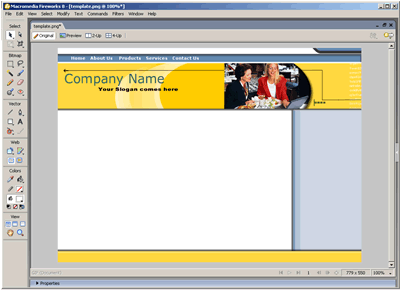 Template 72 [Business] - Adobe Fireworks View