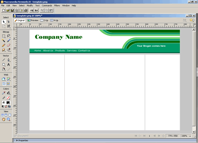 Template 73 [Business] - Adobe Fireworks View