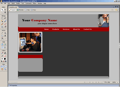 Template 78 [Business] - Adobe Fireworks View