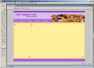 Template 79 [Food] - Adobe Fireworks View