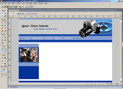 Template 83 [Photography] - Adobe Fireworks View