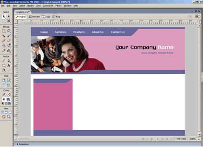 Template 84 [Business] - Adobe Fireworks View