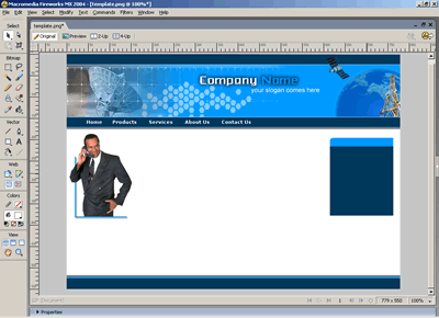 Template 85 [Telecom] - Adobe Fireworks View