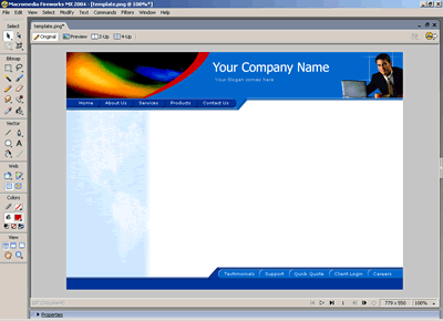 Template 8 [Hi-Tech] - Adobe Fireworks View