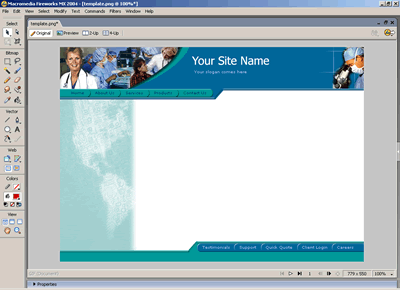 Template 8 [Health/Medical Professionals] - Adobe Fireworks View