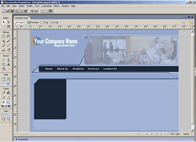 Template 91 [Flash/Business] - Adobe Fireworks View
