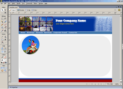 Template 92 [Travel] - Adobe Fireworks View