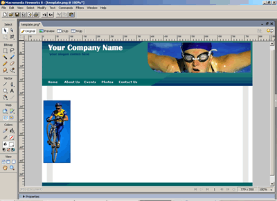 Template 97 [Flash/Sports] - Adobe Fireworks View