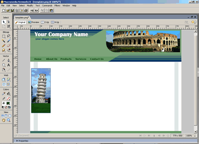 Template 97 [Flash/Travel] - Adobe Fireworks View