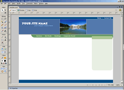  Template 99 [Flash/Travel] - Adobe Fireworks View