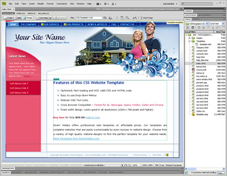 dream weaver web template